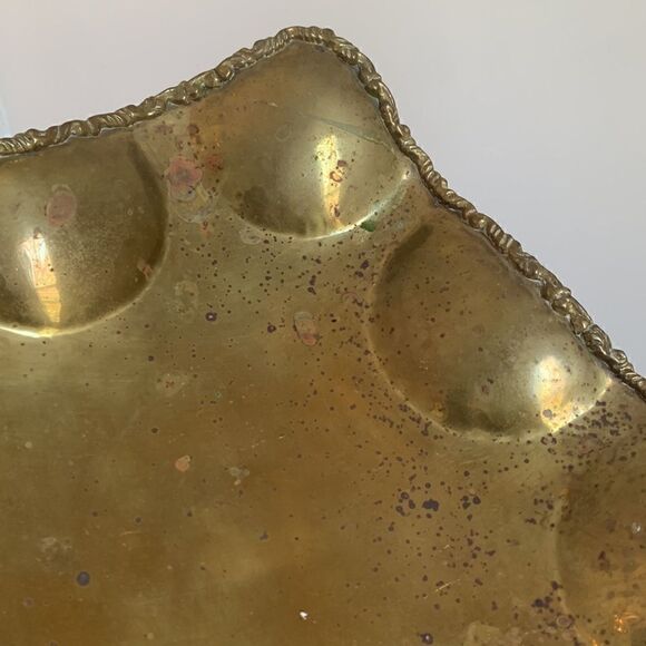 Vintage Mid Century Brass Bubble Tray - Picture 4 of 8